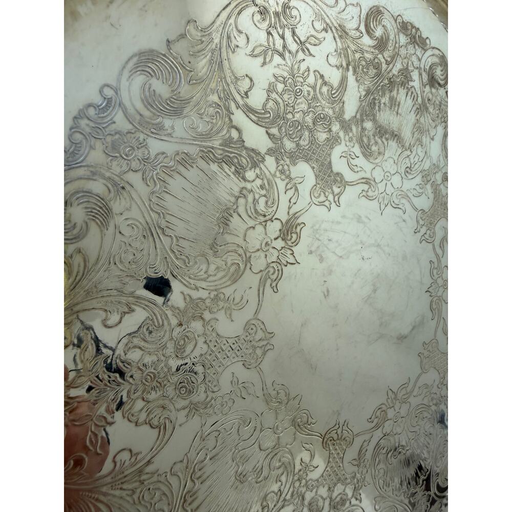 Vintage, Rogers 170, 12" Round Silver Tray - Picture 7 of 10